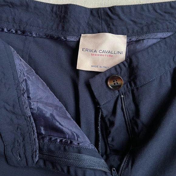 Navy Tropical Wool Erika Cavallini Trousers - Picture 4 of 7